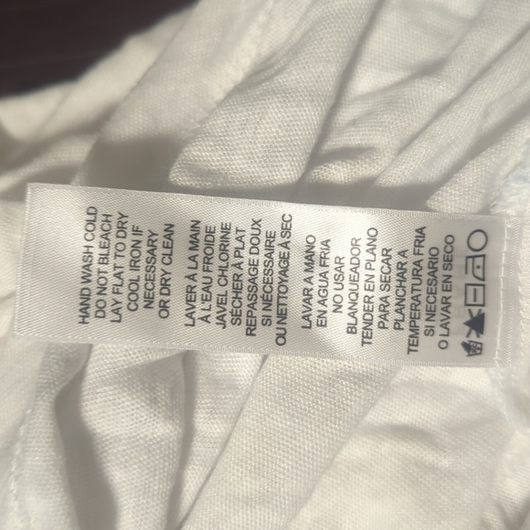 Frame Denim linen jersey white ruched top XL (tag says L but fits like XL-XXL) - Picture 9 of 10